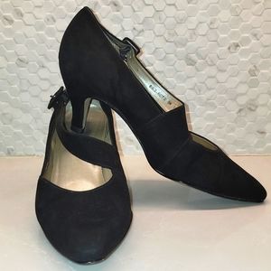 Vintage 1950's Black Suede Heels